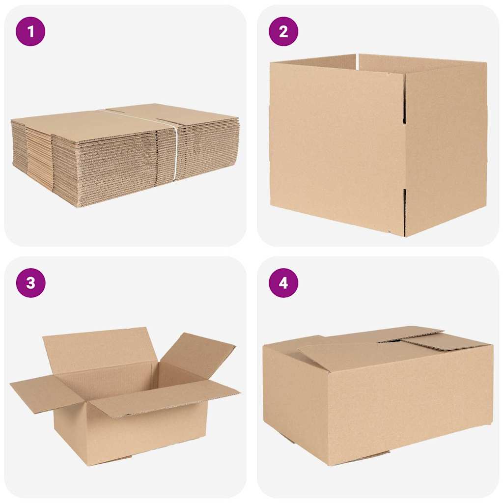 Hajtható doboz tárolóval 50 pcs Barna 35 x 24 x 15 cm Karton