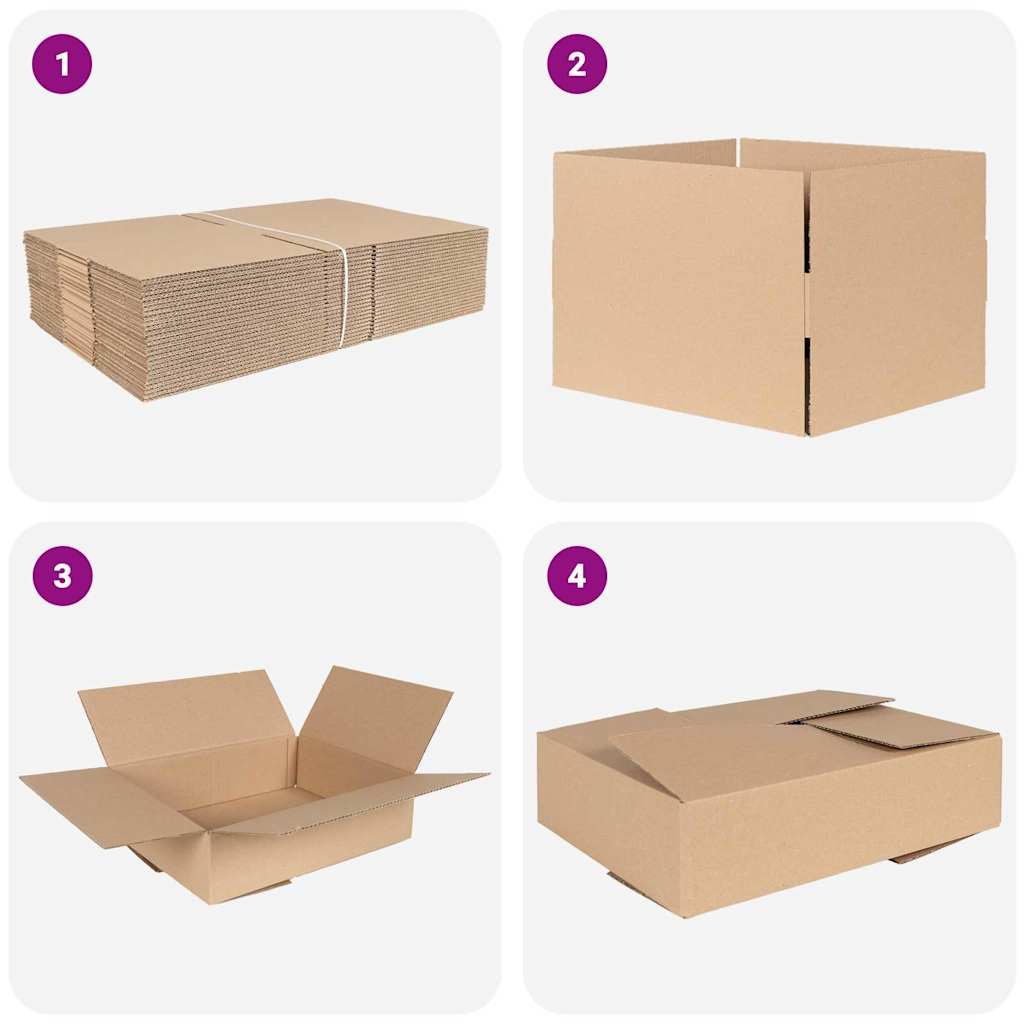 Hajtható doboz tárolóval 50 pcs Barna 40 x 30 x 10 cm Karton