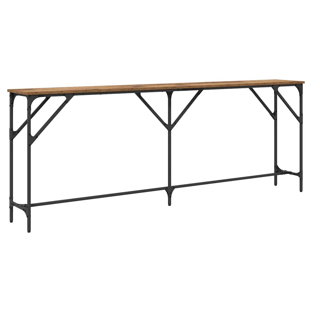 Konzolasztal Öreg fa 200 x 29 x 75 cm Műgyantás fa és fém