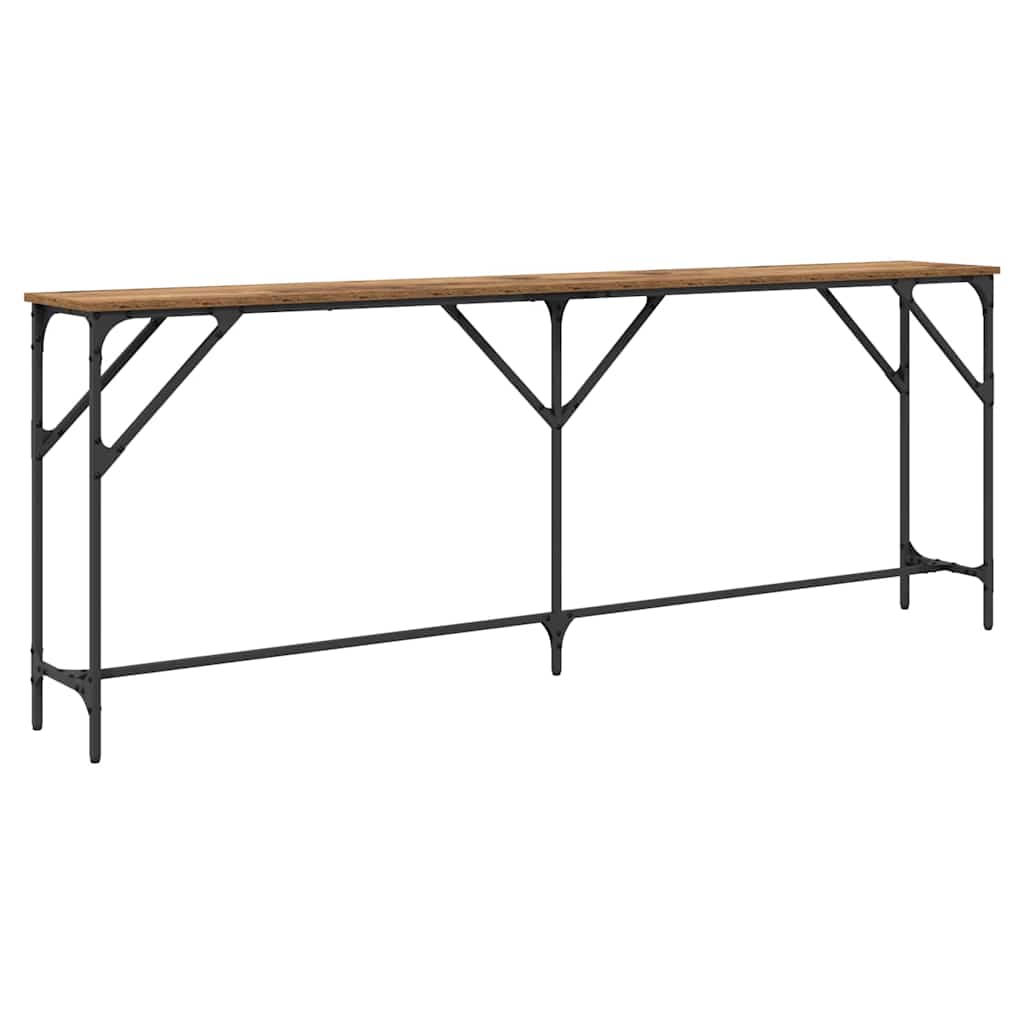Konzolasztal Öreg fa 200 x 29 x 75 cm Műgyantás fa és fém