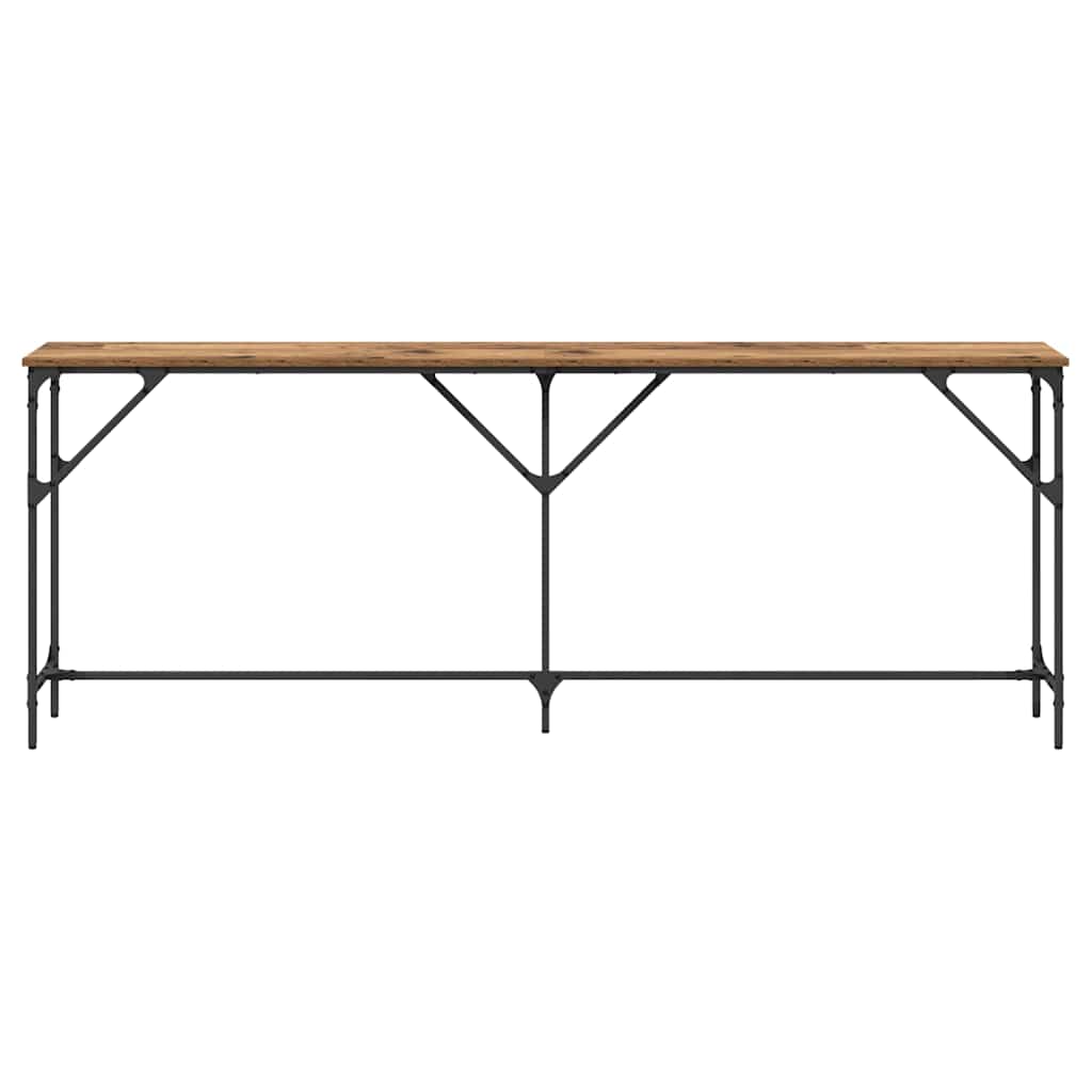 Konzolasztal Öreg fa 200 x 29 x 75 cm Műgyantás fa és fém
