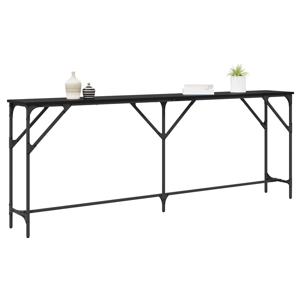 Konzolasztal Musta tammi 200 x 29 x 75 cm Műgyantás fa és fém