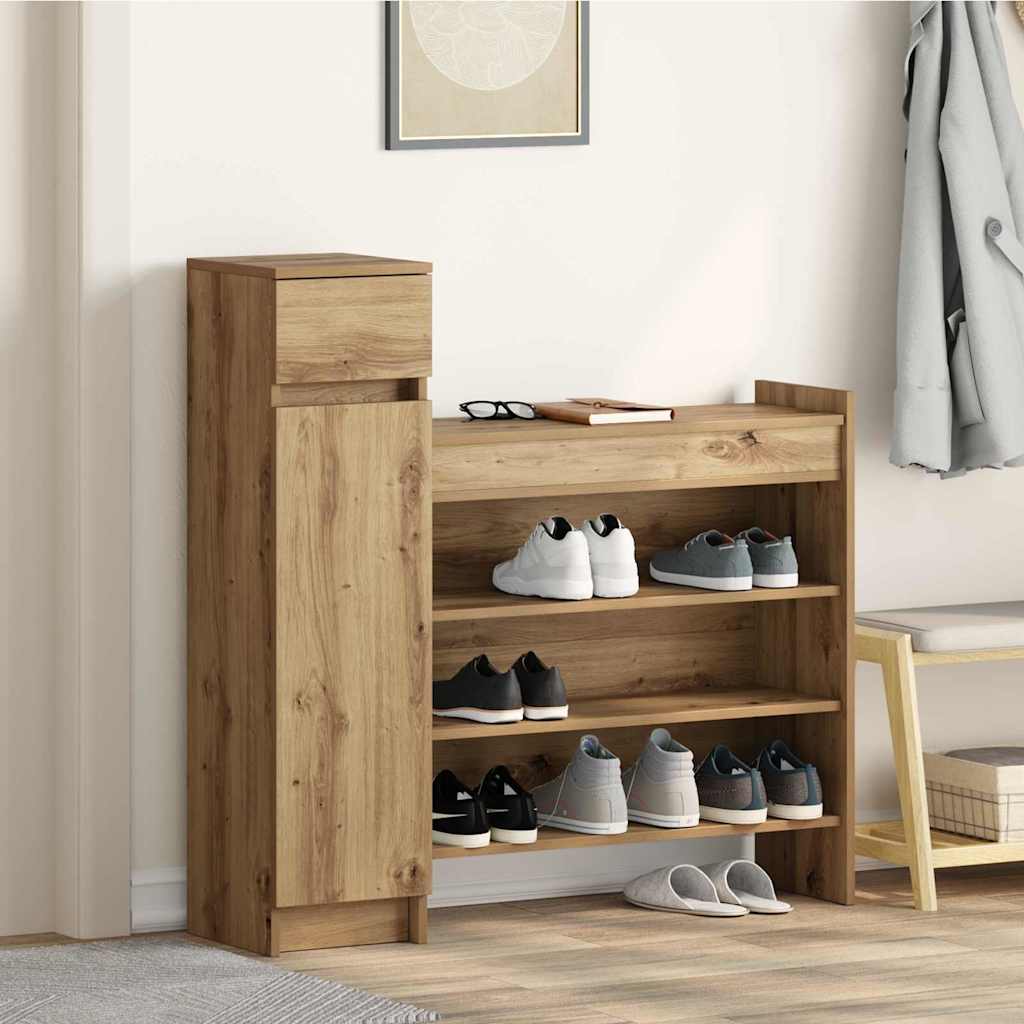 Cipősszekrény kézműves tölgy 100.5 x 28 x 100 cm Faanyag