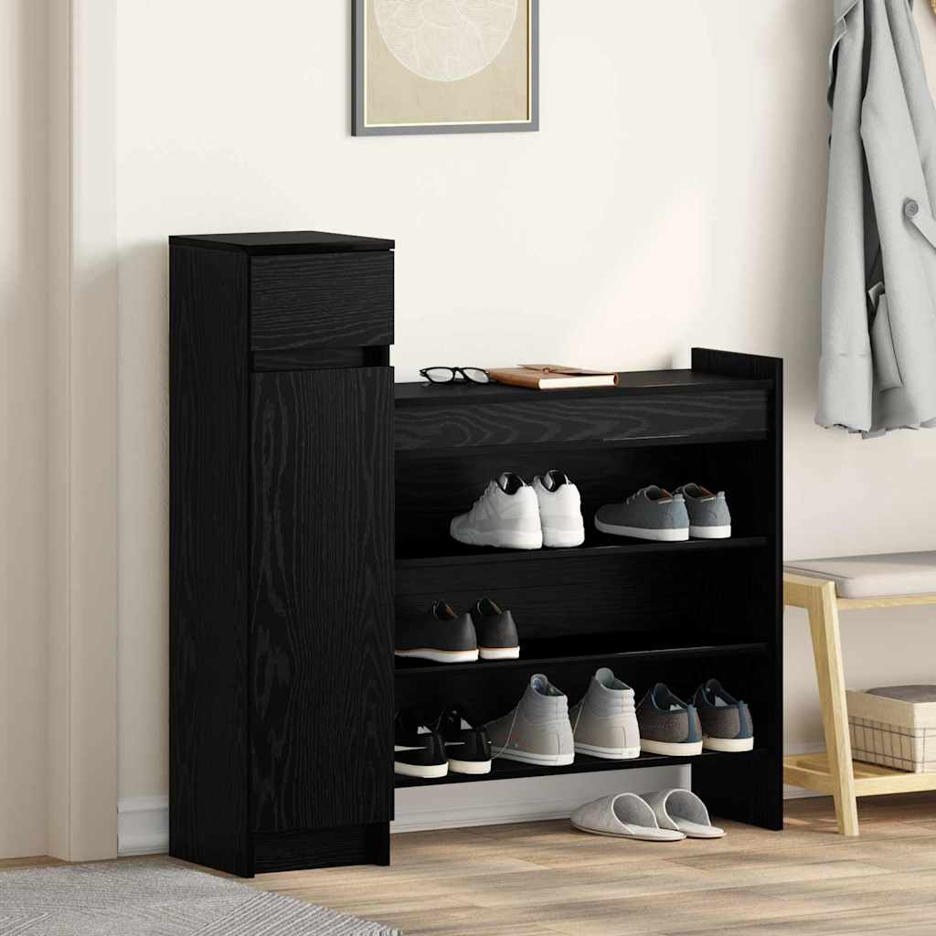 Cipősszekrény fiókkal Musta tammi 100.5 x 28 x 100 cm Faanyag