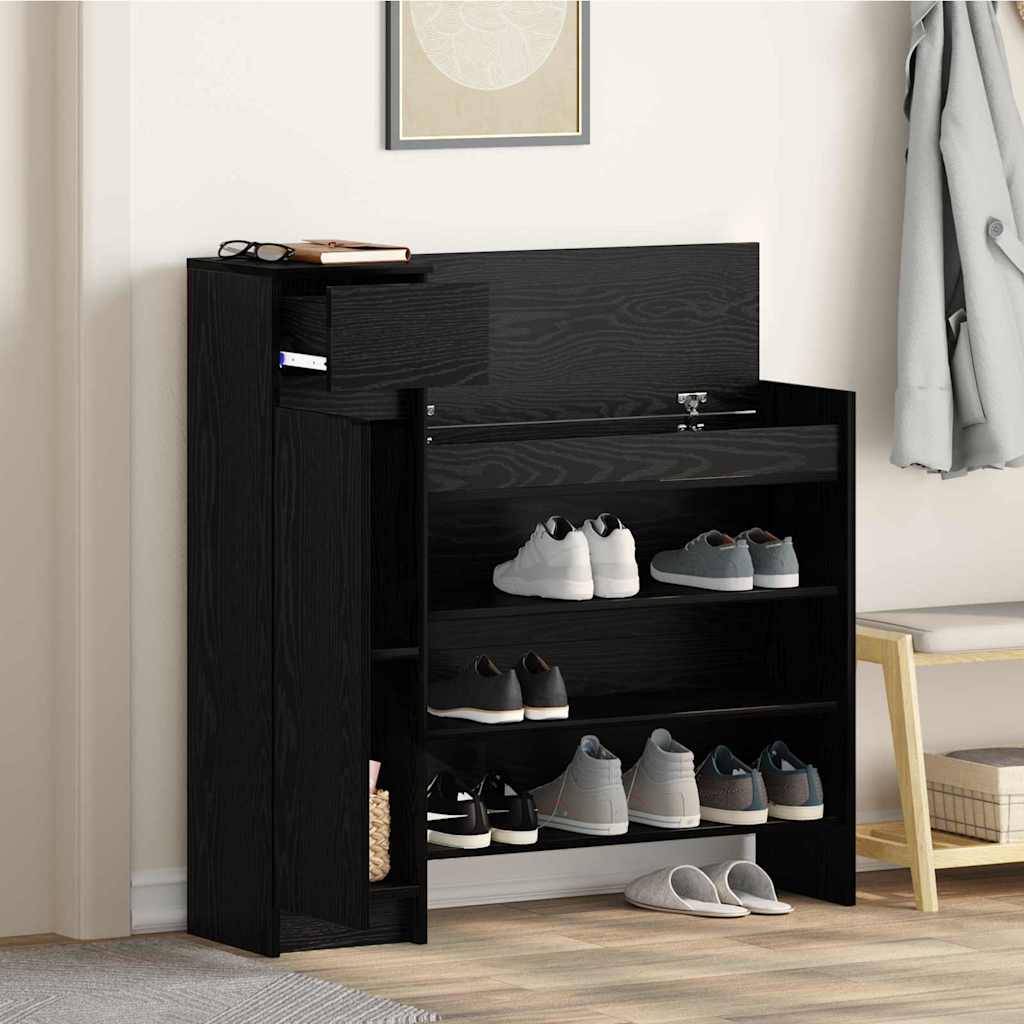 Cipősszekrény fiókkal Musta tammi 100.5 x 28 x 100 cm Faanyag