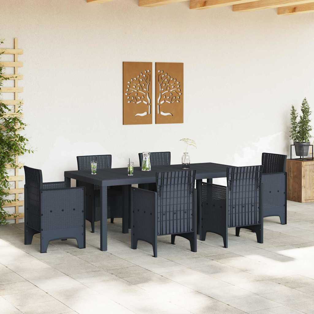 Kerti Asztal Antracit 200 x 100 x 73 cm polirattan