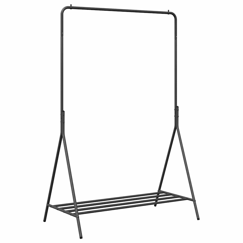 Ruhafogó polcokkal tárolóval Fekete 100 x 56 x 154 cm Acél