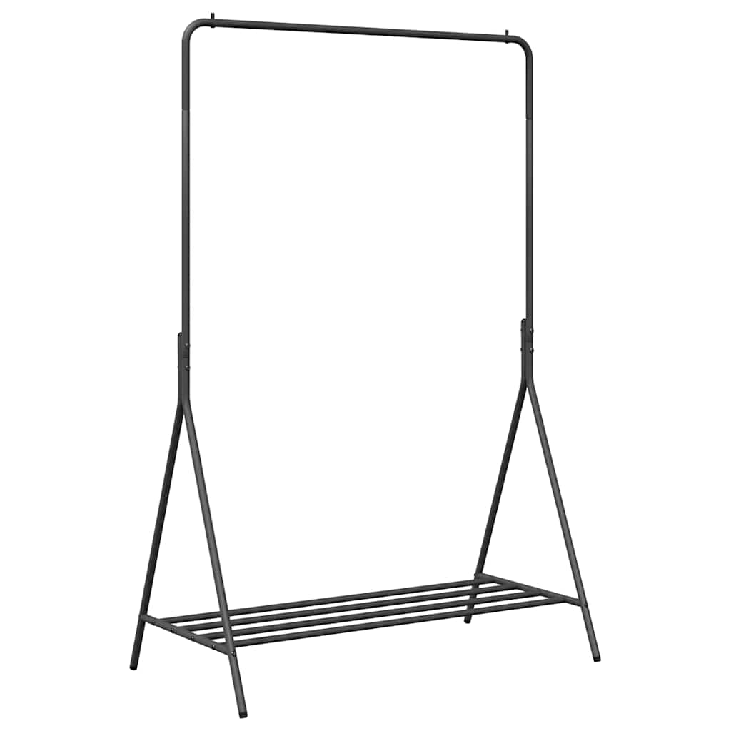 Ruhafogó polcokkal tárolóval Fekete 100 x 56 x 154 cm Acél