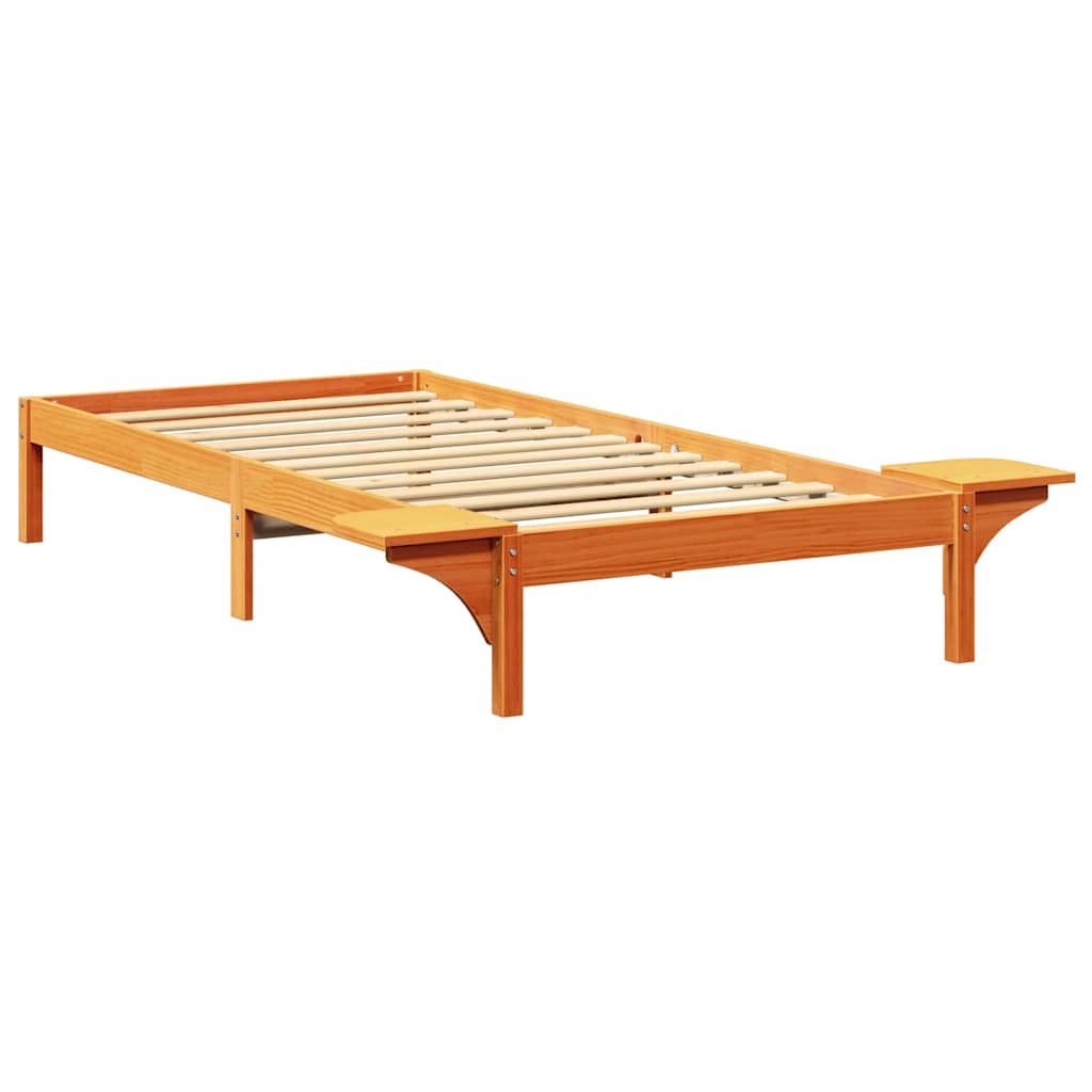 Ágykeret éjjeli szekrényekkel Barna 90 x 200 cm Viaszbarna