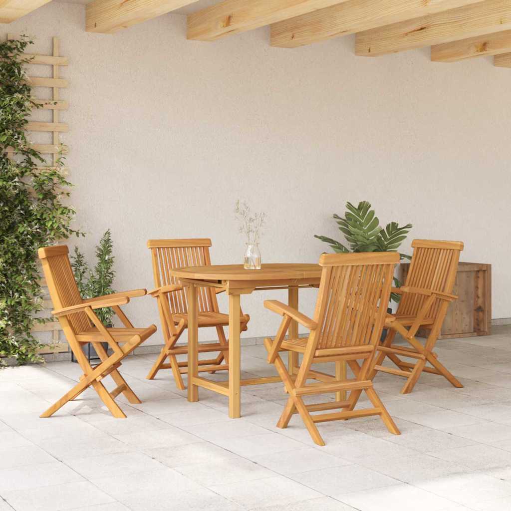 Kert étkező szett 5 pcs Barna 160 x 80 x 75 cm Tömör tíkfa