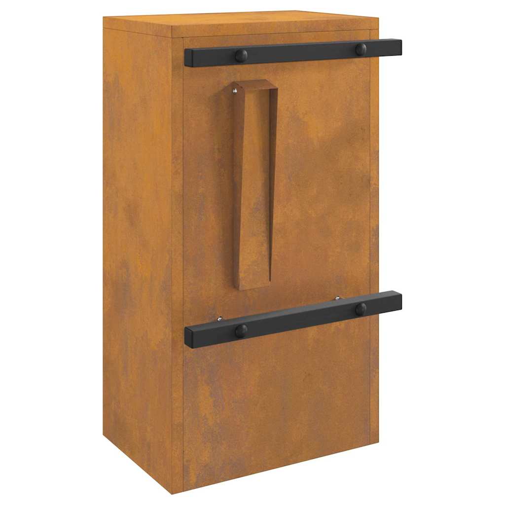 postaláda Rozsdás 30 x 23 x 55 cm időjárásálló acél