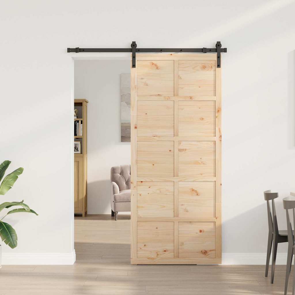 Csúszó ajtó Barna 80 x 208 cm Tömör fenyőfa