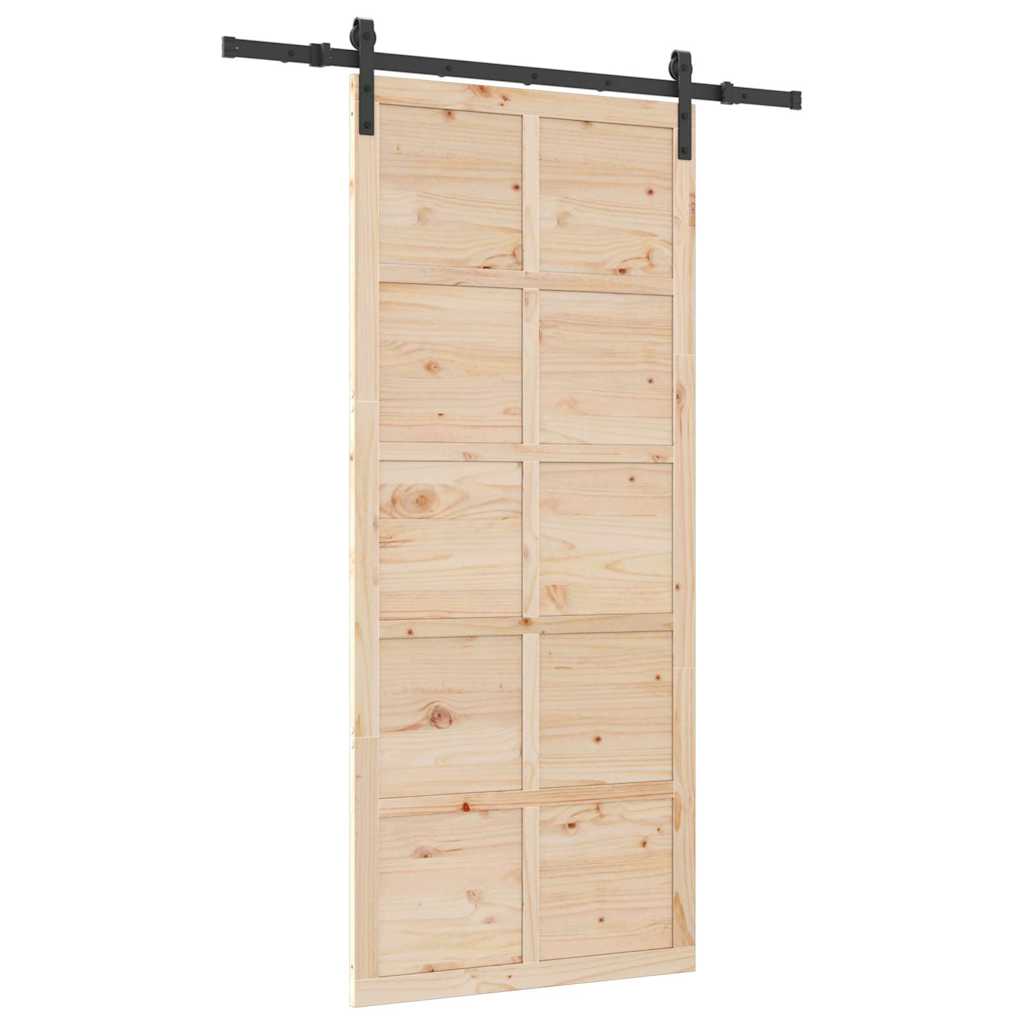 Csúszó ajtó Barna 80 x 208 cm Tömör fenyőfa