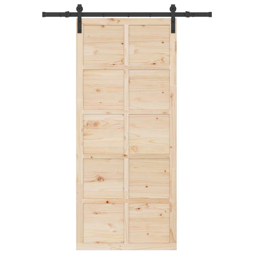 Csúszó ajtó Barna 80 x 208 cm Tömör fenyőfa