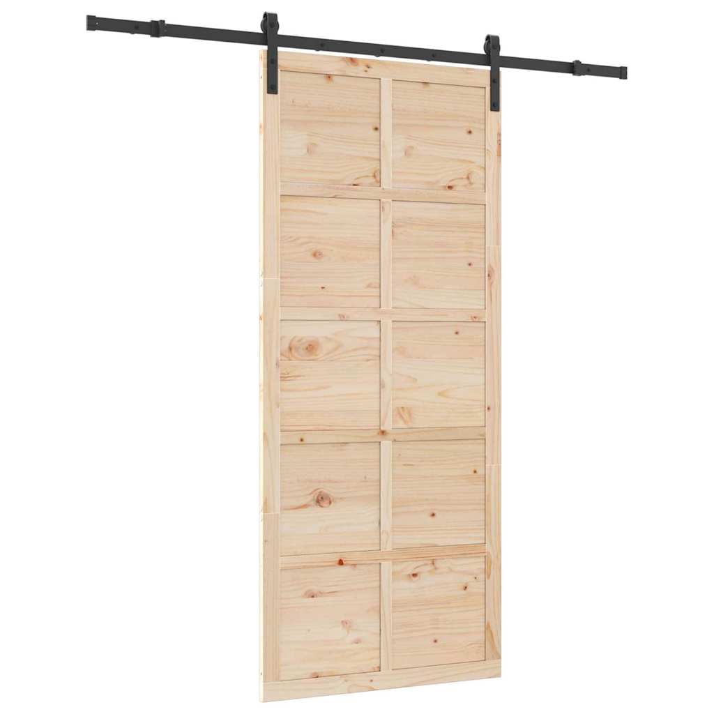 Csúszó ajtó Barna 100 x 208 cm Tömör fenyőfa