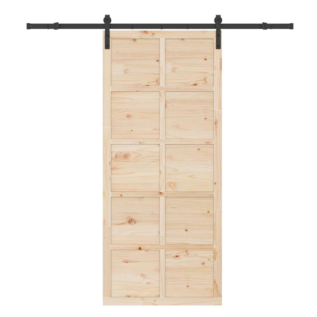 Csúszó ajtó Barna 100 x 208 cm Tömör fenyőfa