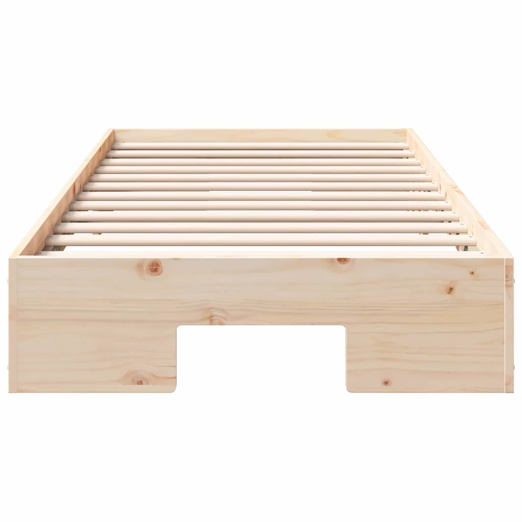 Földi ágykeret tárolóval Barna 90 x 200 cm Tömör fenyőfa