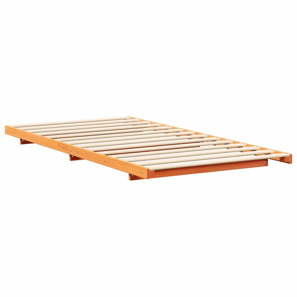 Földi ágykeret Viaszbarna 75 x 190 cm Tömör fenyőfa