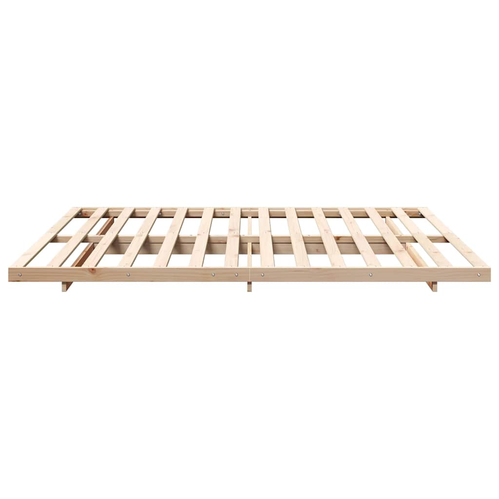 Földi ágykeret Barna 200 x 210 cm Tömör fenyőfa