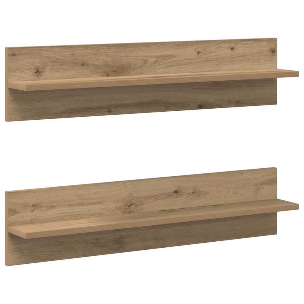 Falpolcok 2 pcs kézműves tölgy 80 x 11.5 x 18 cm Faanyag
