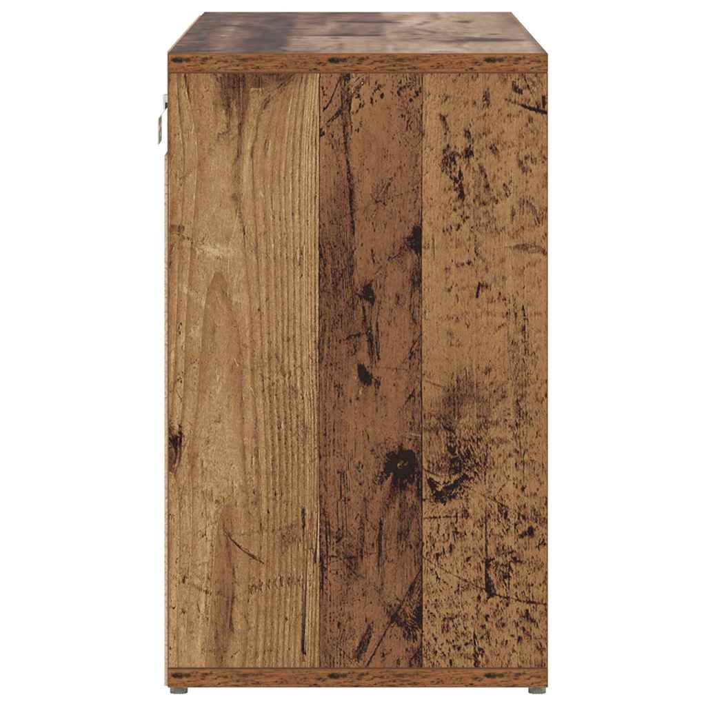 Cipőszekrény polcokkal Régi fa 77.5 x 30 x 51 cm Faanyag