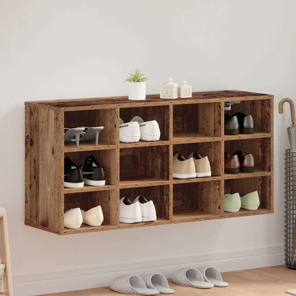 Cipőszekrény polcokkal Régi fa 103 x 30 x 51 cm Faanyag