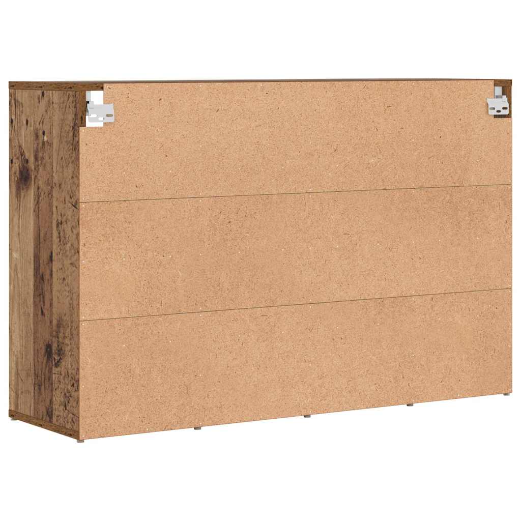 Cipőszekrény polcokkal tárolóval Régi fa 103x30x51 cm Faanyag