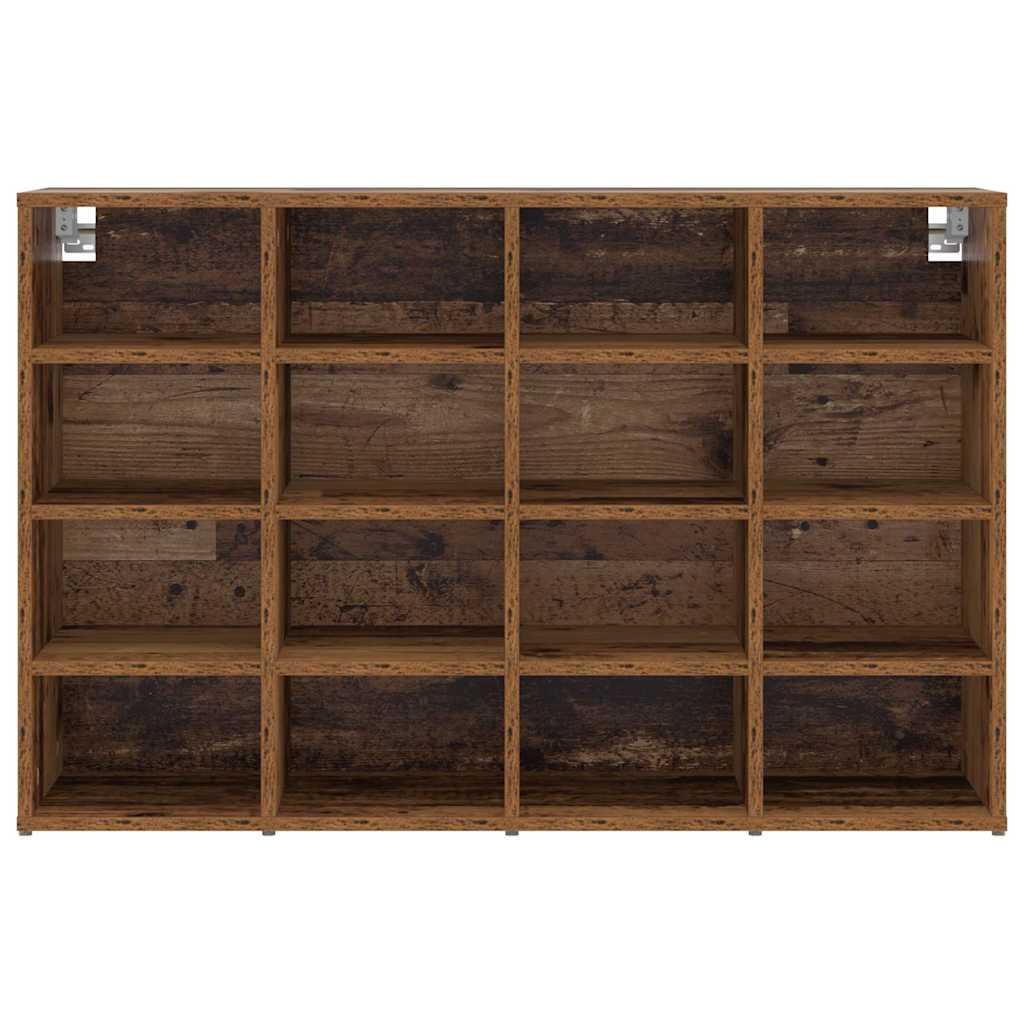 Cipőszekrény polcokkal tárolóval Régi fa 103x30x51 cm Faanyag