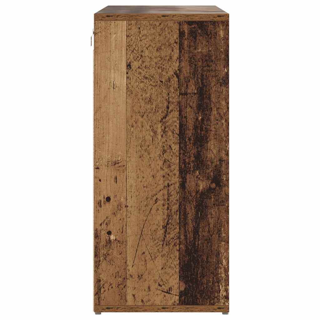 Cipőszekrény polcokkal tárolóval Régi fa 103x30x51 cm Faanyag