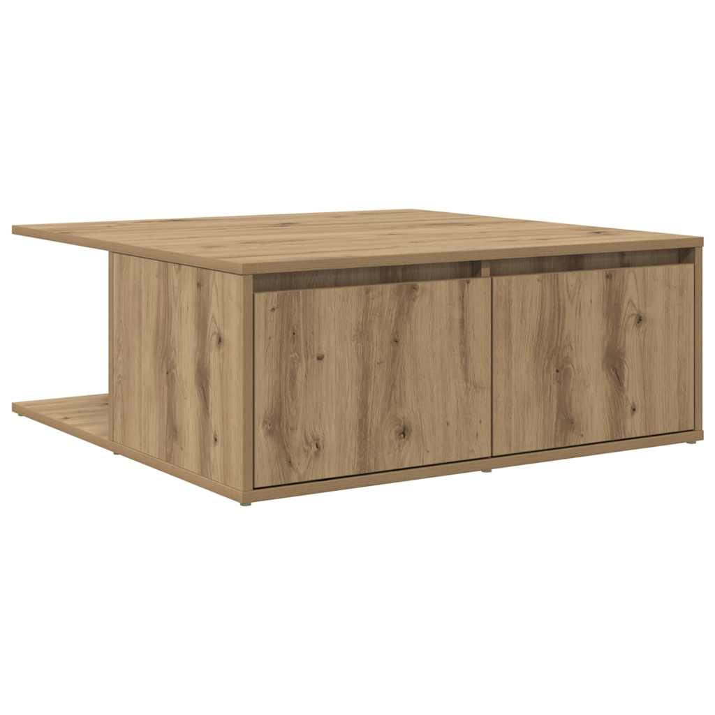 Dohányzóasztal fiókkal kézműves tölgy 80 x 80 x 31 cm Faanyag