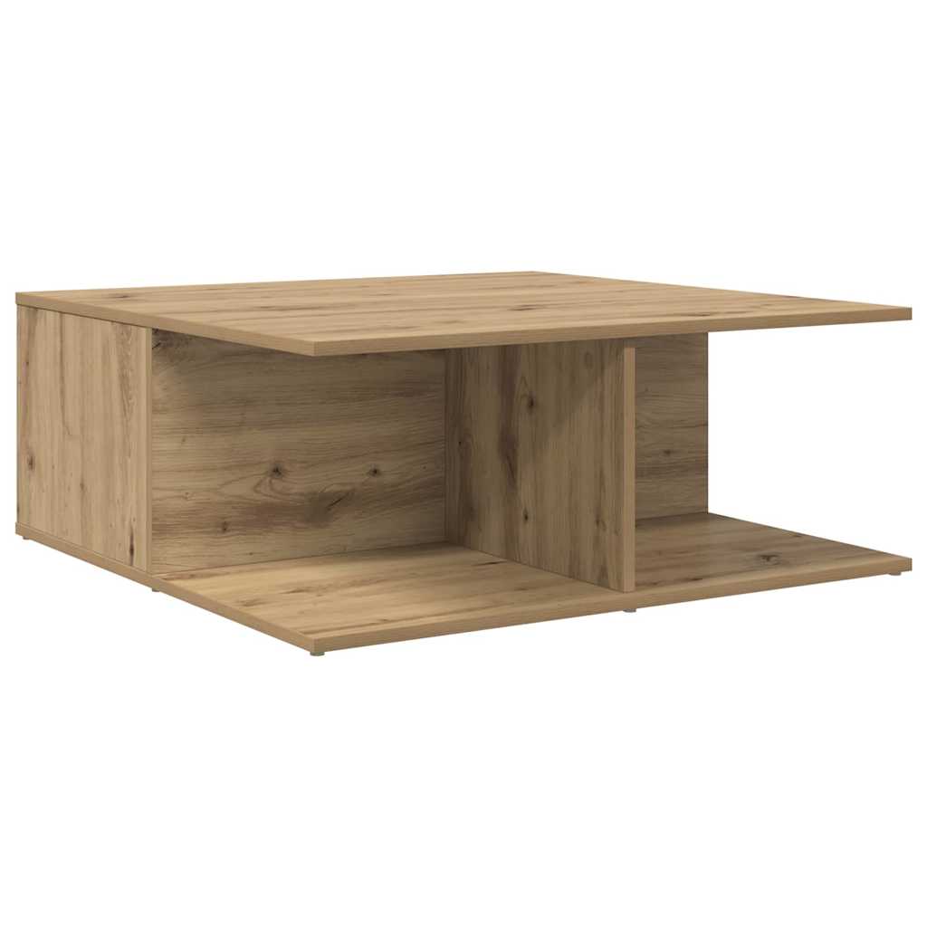 Dohányzóasztal fiókkal kézműves tölgy 80 x 80 x 31 cm Faanyag