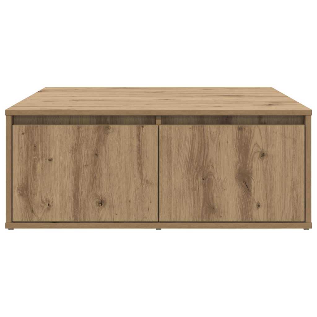 Dohányzóasztal fiókkal kézműves tölgy 80 x 80 x 31 cm Faanyag
