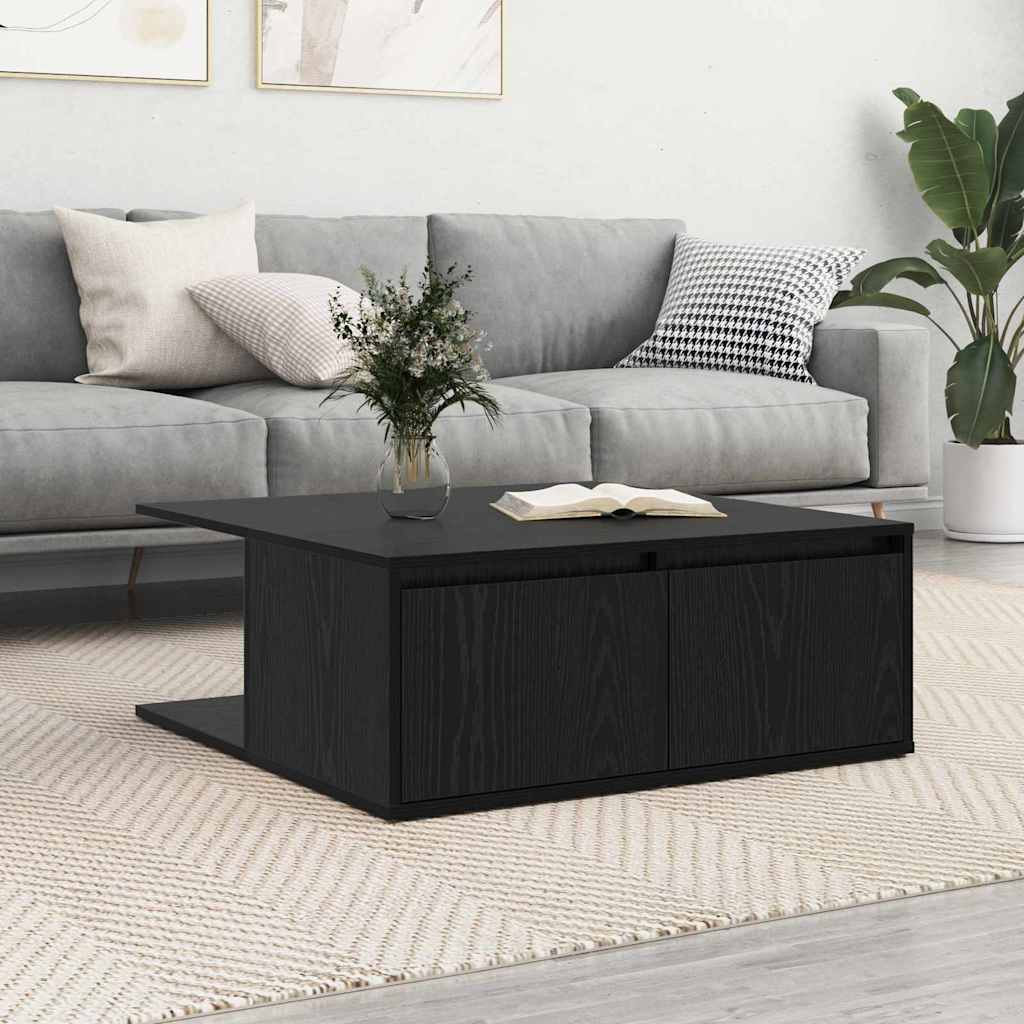 Dohányzóasztal fiókkal Musta tammi 80 x 80 x 31 cm Faanyag