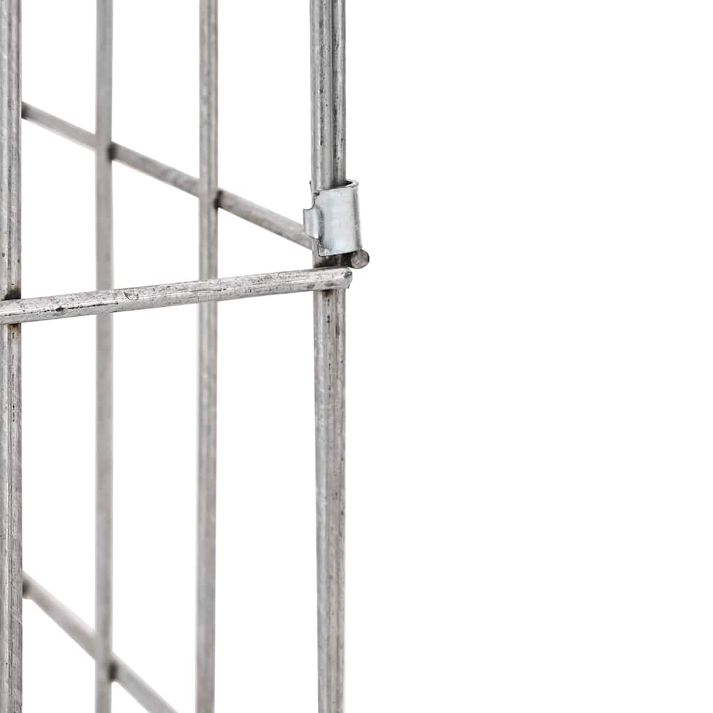 Gabion Oszlop Ezüst 25 x 25 x 50 cm Rozsdamentes acél