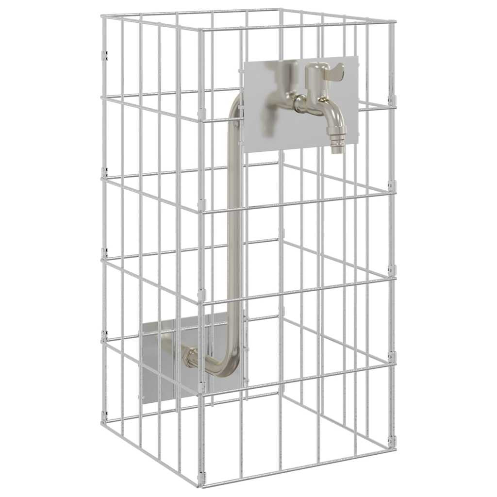 Gabion Oszlop Ezüst 25 x 25 x 50 cm Rozsdamentes acél