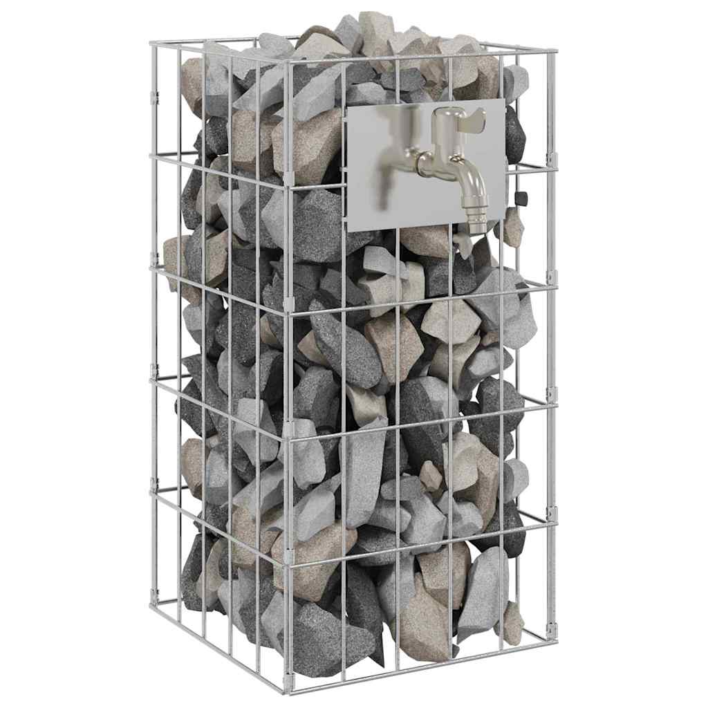 Gabion Oszlop Ezüst 25 x 25 x 50 cm Rozsdamentes acél