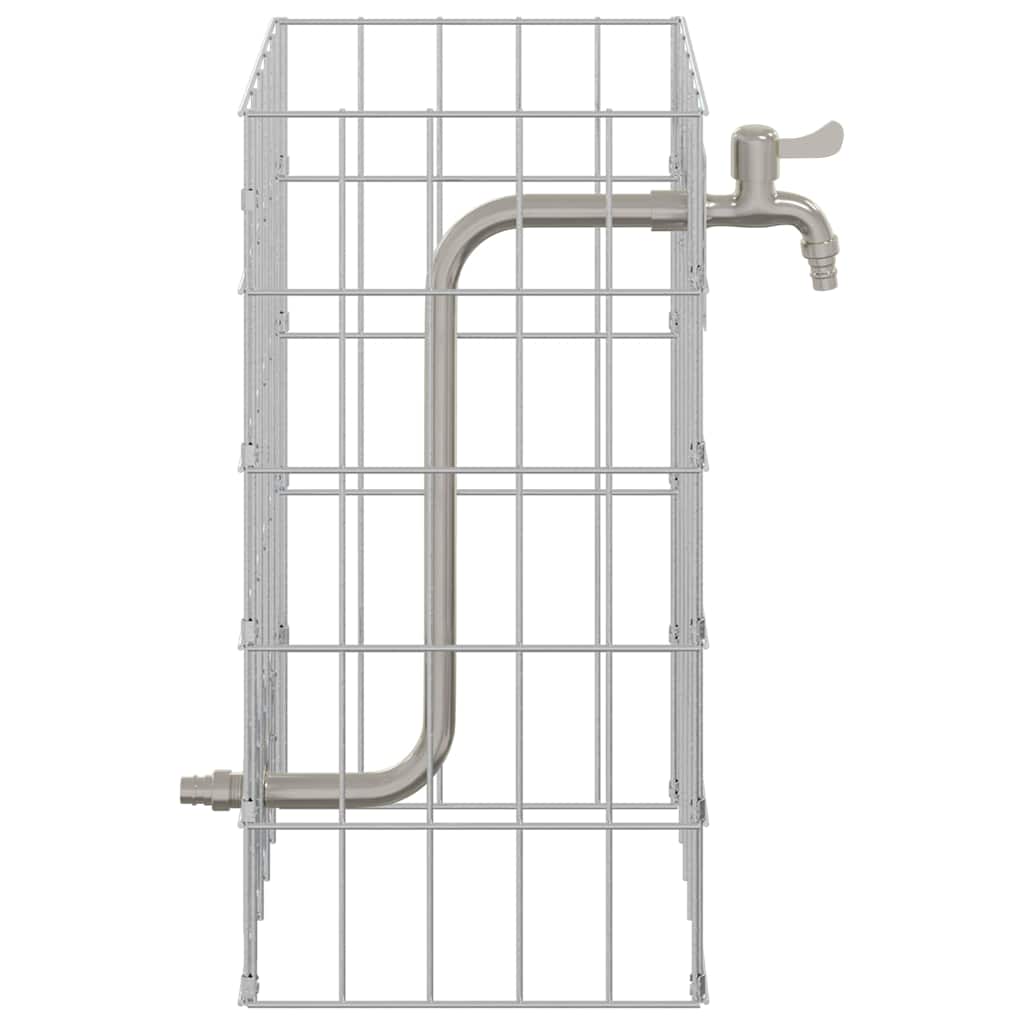 Gabion Oszlop Ezüst 25 x 25 x 50 cm Rozsdamentes acél