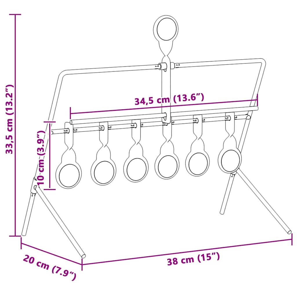 Állítható cél Fekete 38 x 20,5 x 33 cm Acél