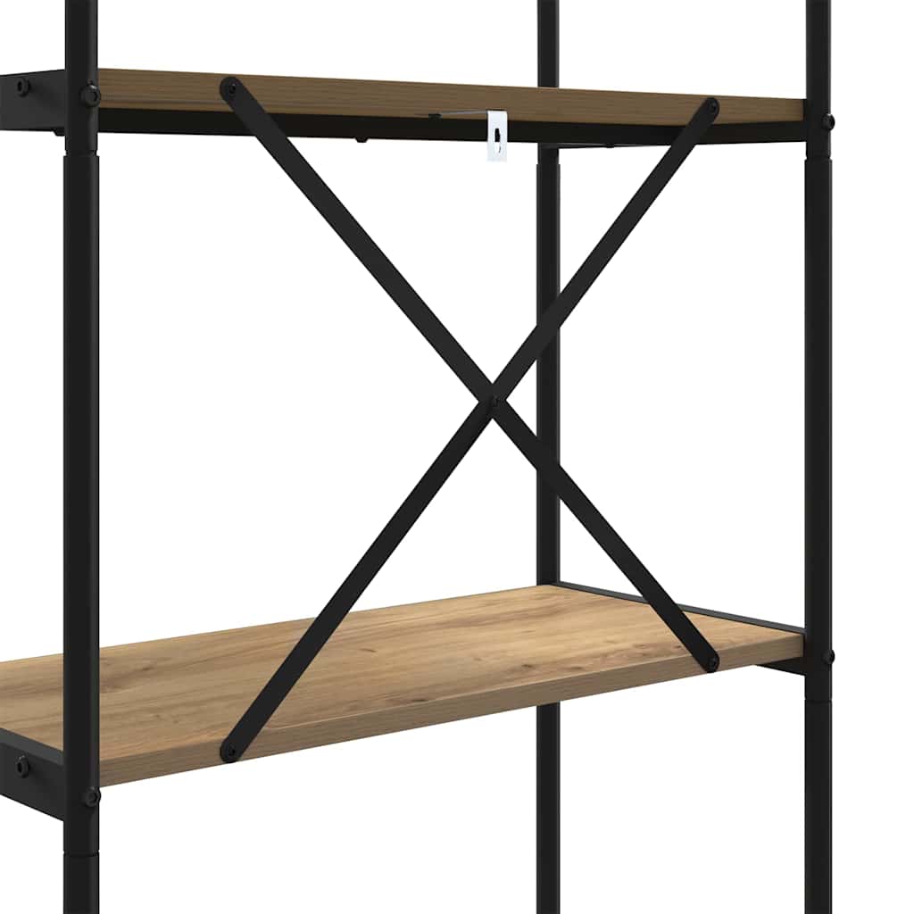 Könyvespolc kézműves tölgy 60 x 30 x 109 cm Faanyag