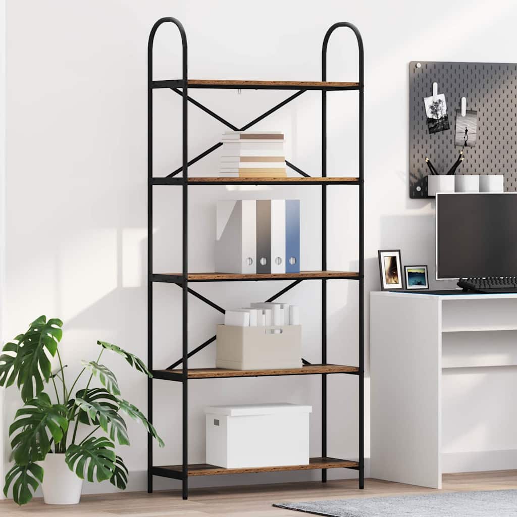 Könyvespolc Régi fa 80 x 30 x 183 cm Faanyag