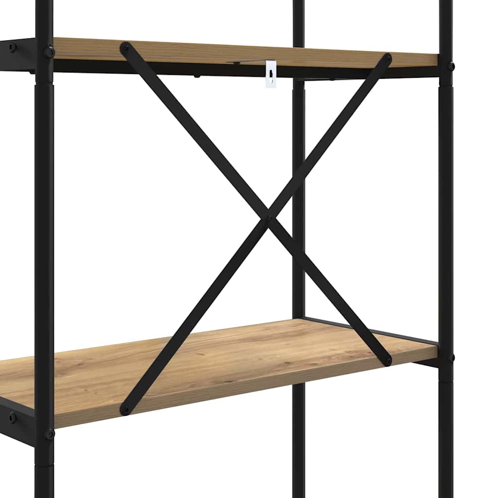 Könyvespolc kézműves tölgy 60 x 30 x 183 cm Faanyag