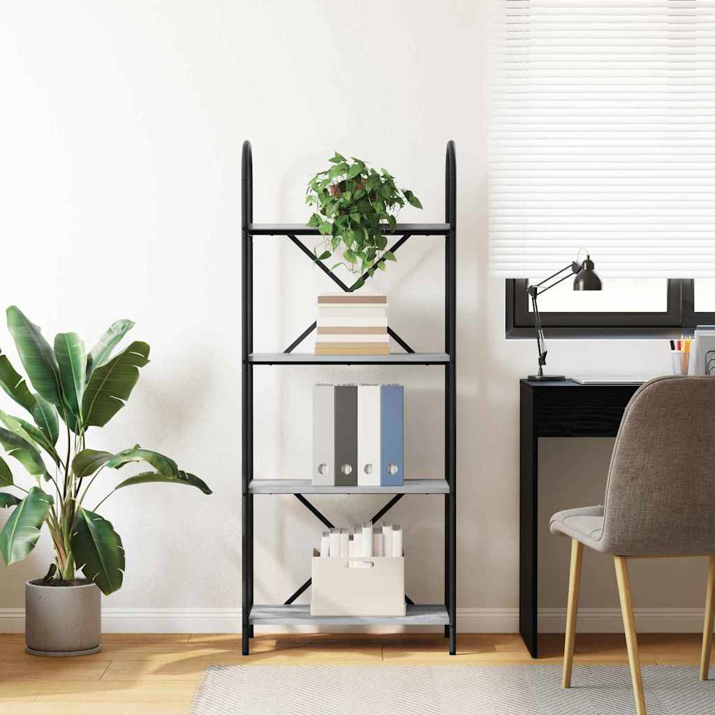 Könyvespolc Szürke sonoma 60 x 30 x 146 cm Faanyag