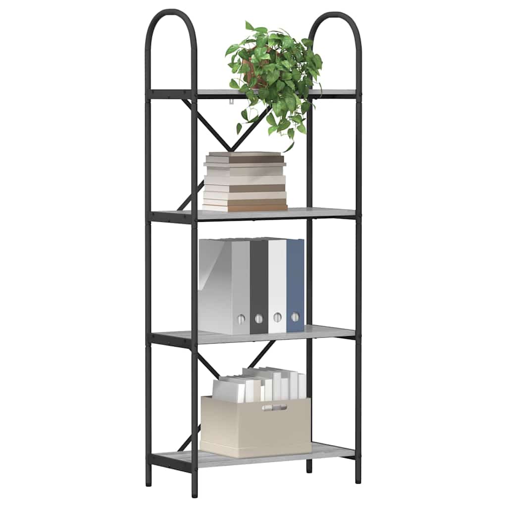 Könyvespolc Szürke sonoma 60 x 30 x 146 cm Faanyag