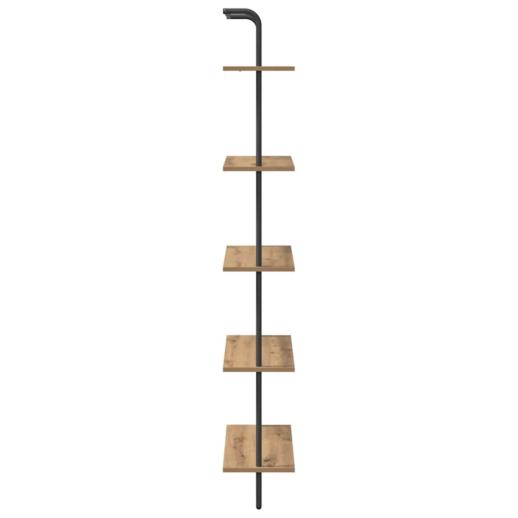 Könyvespolc kézműves tölgy 60 x 24 x 168 cm Faanyag