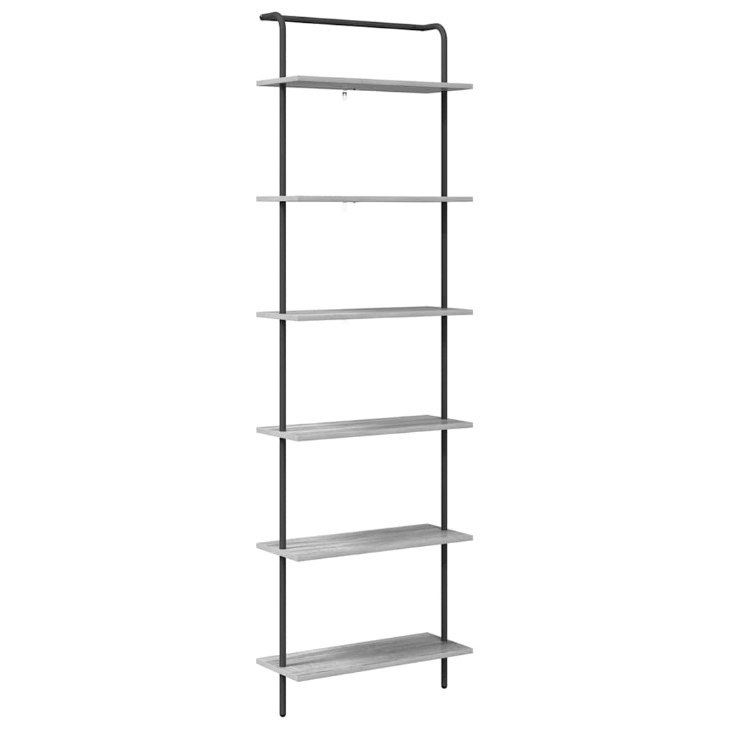 Könyvespolc Szürke sonoma 60 x 24 x 203 cm Faanyag