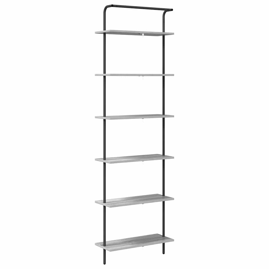 Könyvespolc Szürke sonoma 60 x 24 x 203 cm Faanyag