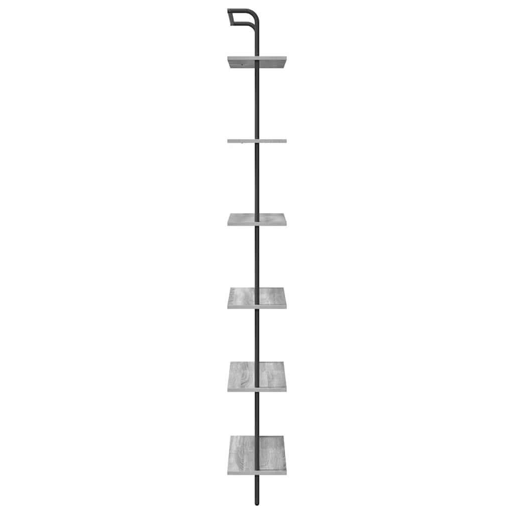 Könyvespolc Szürke sonoma 60 x 24 x 203 cm Faanyag