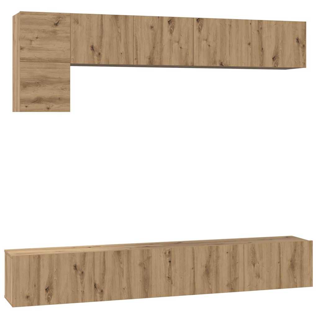 TV szekrény garnitúra 5 pcs kézműves tölgy 100 x 30 x 30 cm