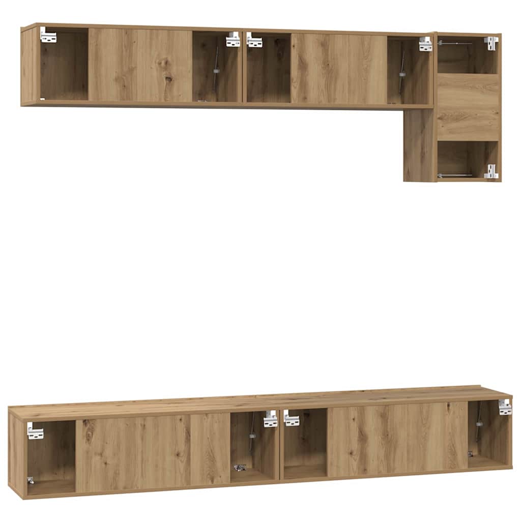TV szekrény garnitúra 5 pcs kézműves tölgy 100 x 30 x 30 cm