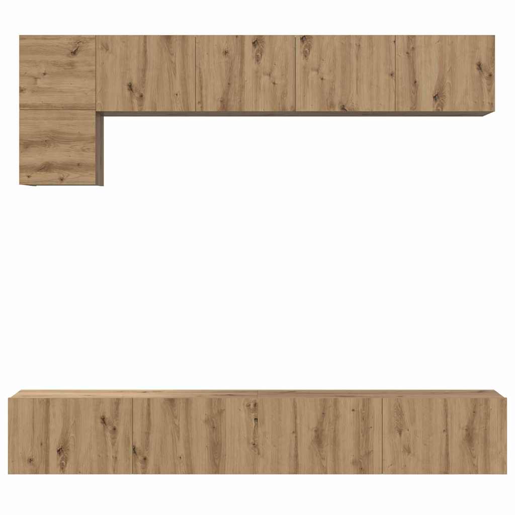 TV szekrény garnitúra 5 pcs kézműves tölgy 100 x 30 x 30 cm